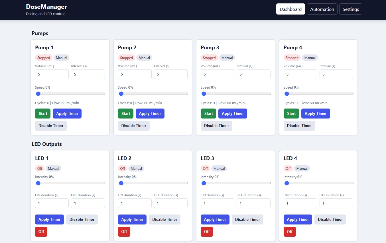 Dosemanager User Interface Screenshot